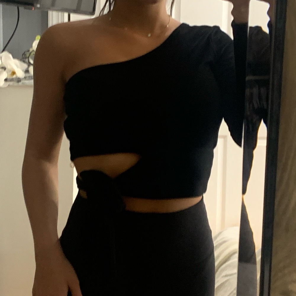 Windsor Black off the shoulder wrap top